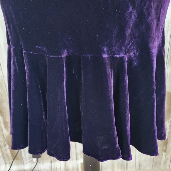 Polo Ralph Lauren Velvet Silk Blend Dress Sz 6 Purple Flutter Sleeve Party - Picture 5 of 15